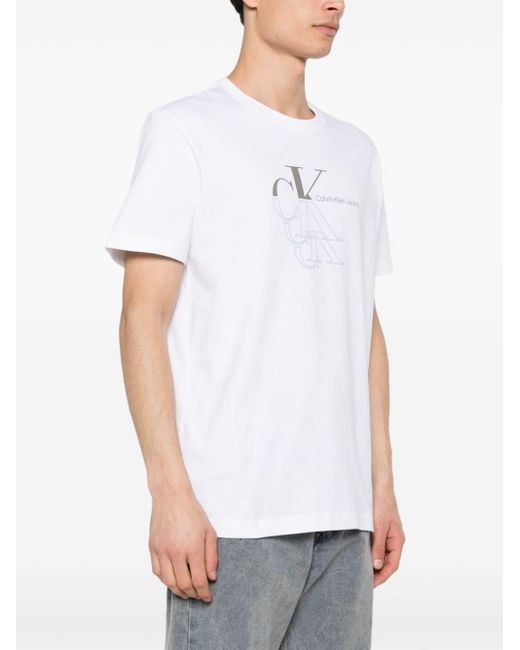 Calvin klein t-shirt con stampa di Calvin Klein in White da Uomo