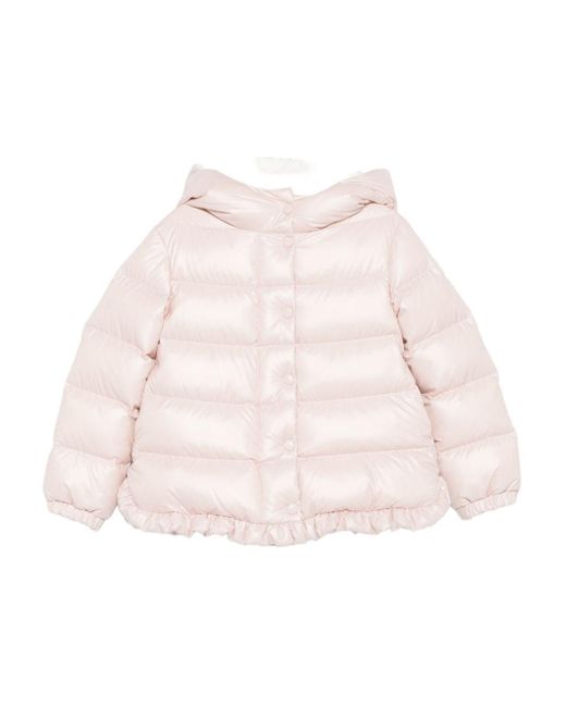 Cappotto Imbottito Con Cappuccio di Moncler in Pink