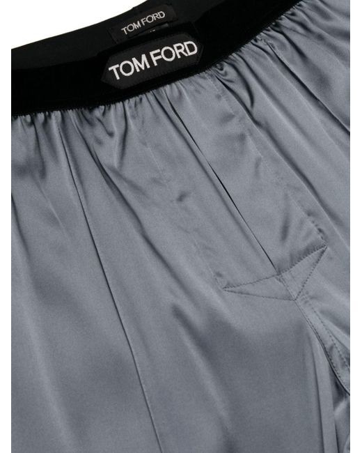 Pantaloni con banda logo di Tom Ford in Blue da Uomo