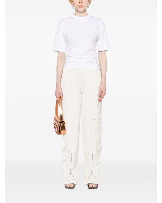 T-shirt con scollatura posteriore di Calvin Klein in White