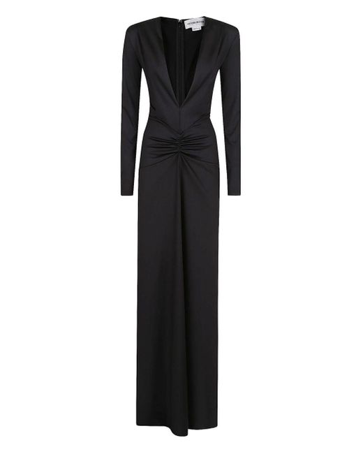 Abito Lungo Con Scollo Profondo di Victoria Beckham in Black