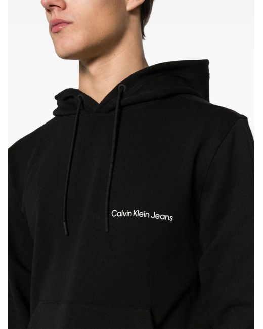 Felpa con cappuccio di Calvin Klein in Black da Uomo