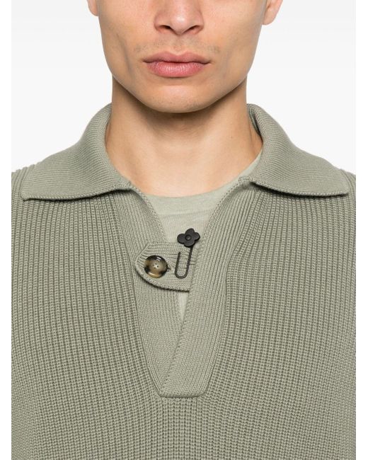 Maglia Collo Open di Lardini in Green da Uomo