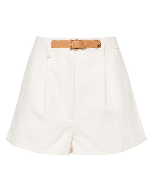 Shorts con cintura di Prada in White