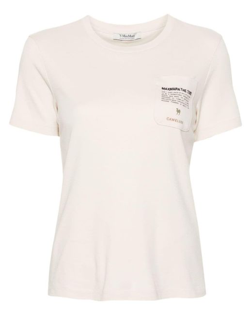 's max mara t-shirt in jersey con taschino di Max Mara in White