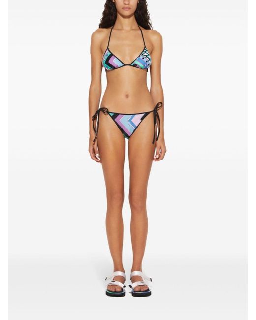 Slip bikini con stampa vivara di Emilio Pucci in Blue