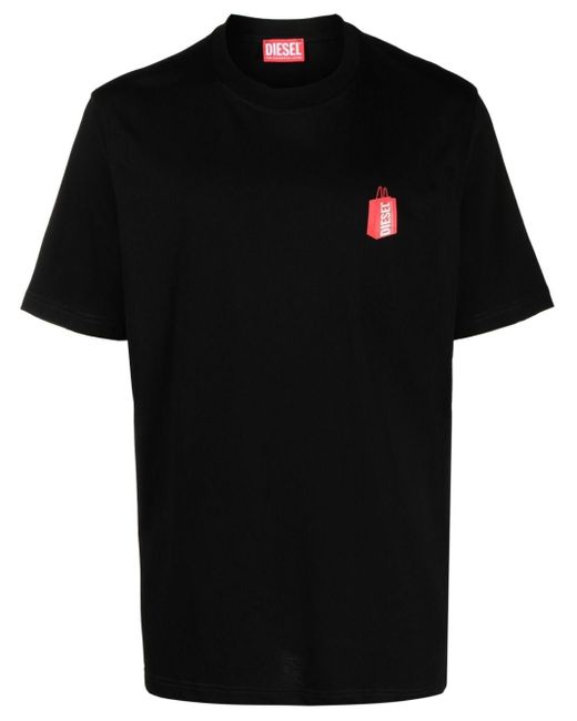 T-Shirt Con Stampa Bag di DIESEL in Black da Uomo