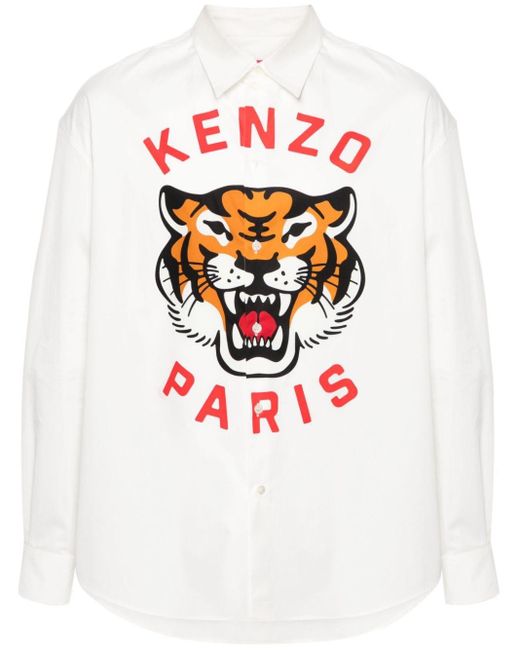 Camicia lucky tiger di KENZO in White da Uomo
