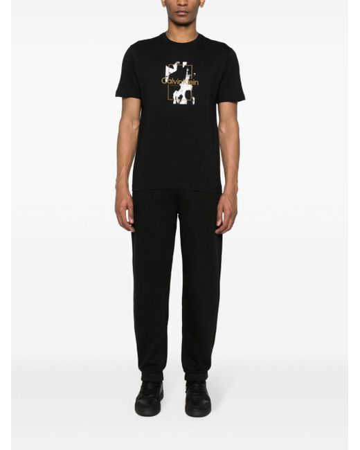 T-shirt con stampa grafica di Calvin Klein in Black da Uomo