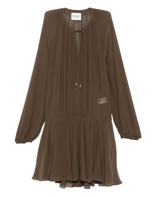 Abito Con Gonna Plissettata di Isabel Marant in Brown