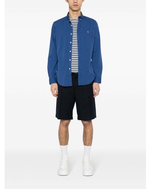 Camicia con ricamo di Polo Ralph Lauren in Blue da Uomo