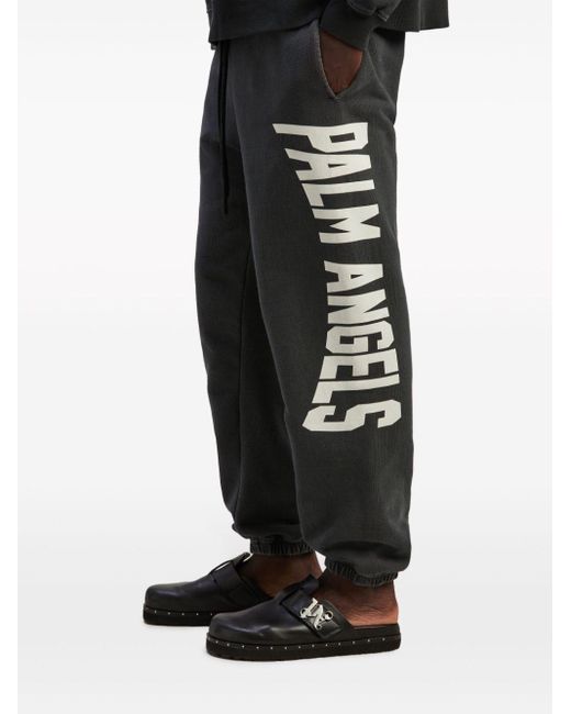 Pantaloni sportivi con stampa di Palm Angels in Black da Uomo
