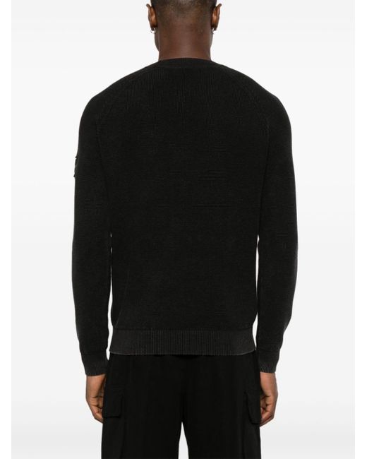 Maglia in cotone con patch logo di Calvin Klein in Black da Uomo