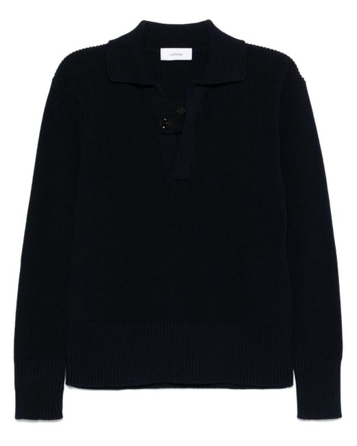 Maglia Crème Collo Open di Lardini in Black da Uomo
