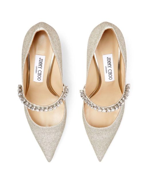 Pumps Bing Con Glitter 65Mm di Jimmy Choo in Natural