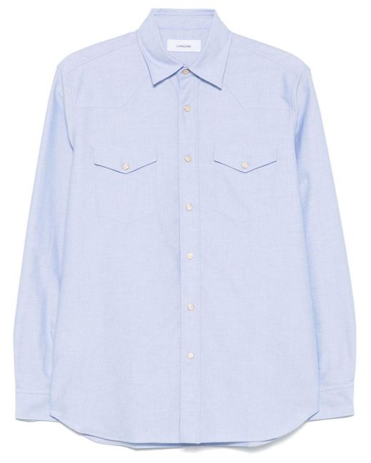 Camicia Di Cotone di Lardini in Blue da Uomo
