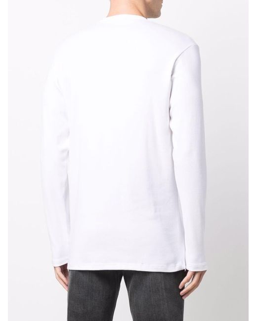 T-shirt a girocollo henley di Tom Ford in White da Uomo