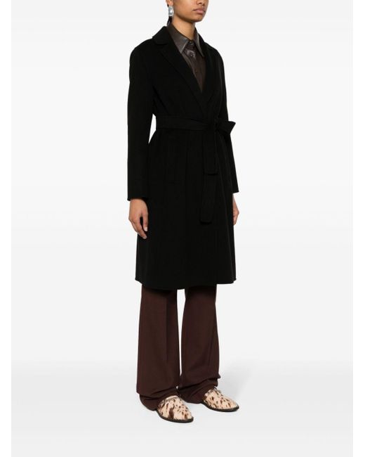 Cappotto a vestaglia in lana di Max Mara in Black
