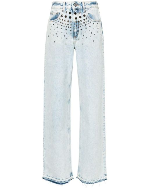 Jeans a gamba ampia con vita media di Alessandra Rich in Blue