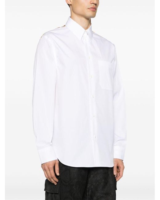 Camicia con inserti di Versace in White da Uomo