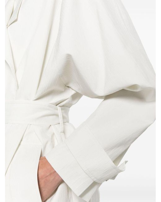 Trench coat grigio chiaro di Calvin Klein in White