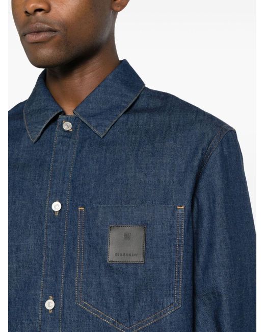 Giacca camicia denim di Givenchy in Blue da Uomo