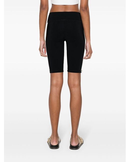 Shorts Cyclist Track Con Stampa di Palm Angels in Black
