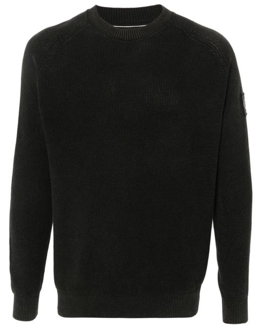 Maglia in cotone con patch logo di Calvin Klein in Black da Uomo