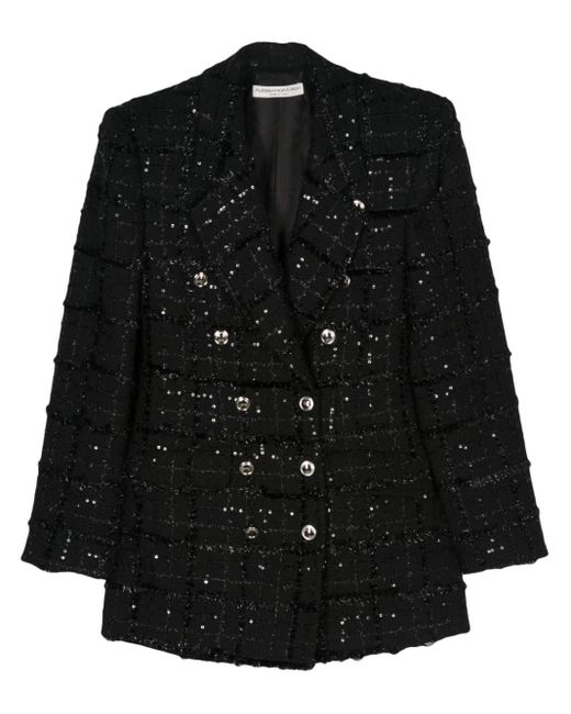 Blazer doppiopetto in tweed di Alessandra Rich in Black