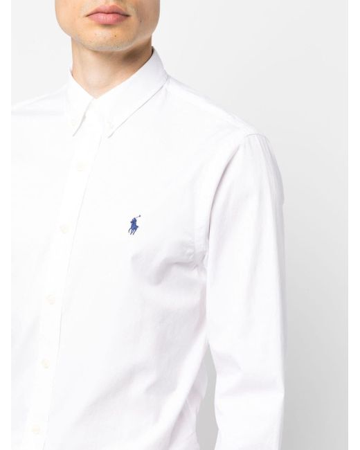 Camicia con ricamo di Polo Ralph Lauren in White da Uomo