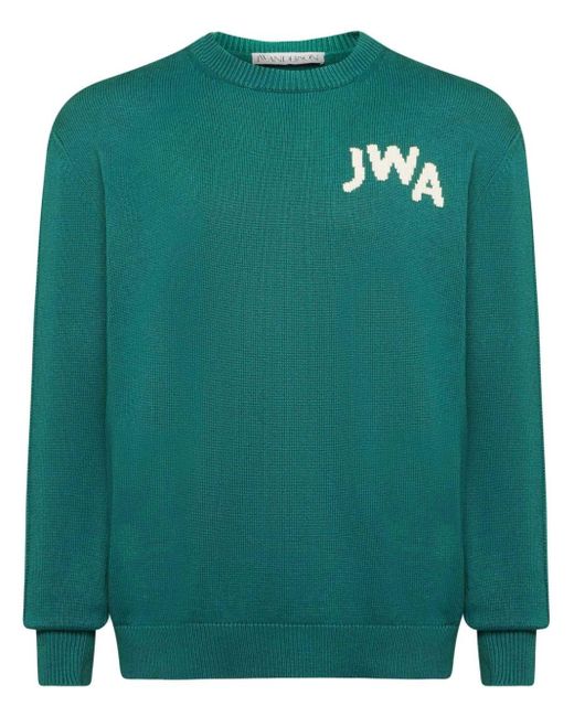 Maglione Con Logo A Intarsi di J.W. Anderson in Green da Uomo