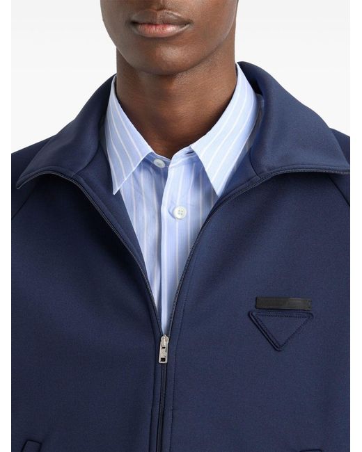 Felpa-Giacca Con Zip di Prada in Blue da Uomo