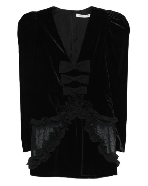 Abito Corto Con Fiocco di Alessandra Rich in Black