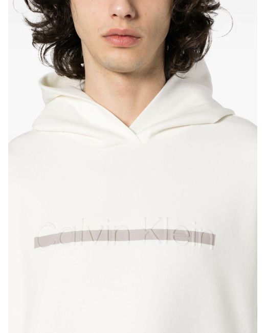 Felpa con cappuccio di Calvin Klein in White da Uomo
