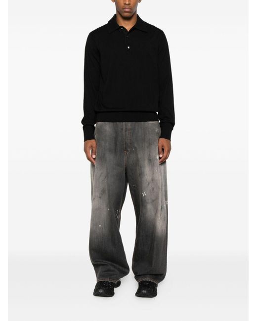 Polo A Maniche Lunghe di Givenchy in Black da Uomo