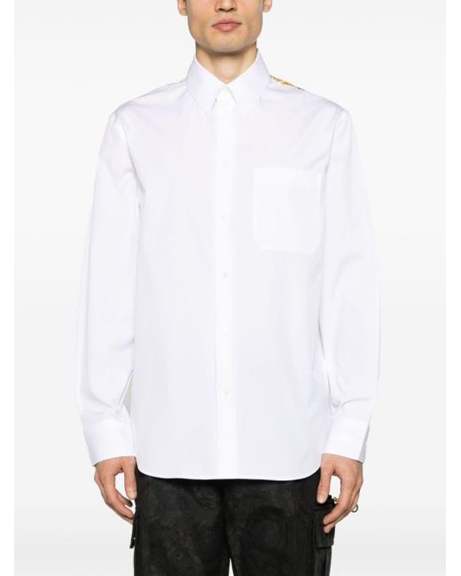 Camicia con inserti di Versace in White da Uomo