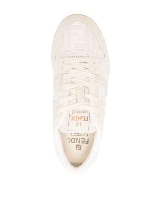 Sneaker stringata match di Fendi in White