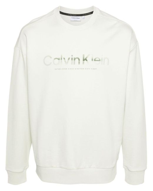 Felpa con stampa di Calvin Klein in White da Uomo