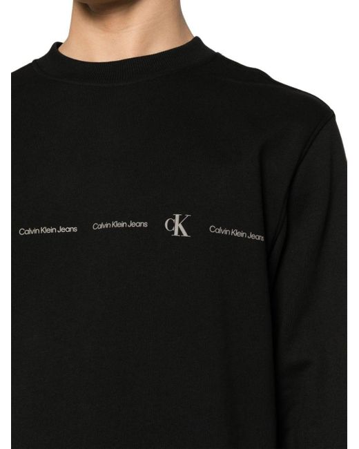 Felpa con stampa di Calvin Klein in Black da Uomo