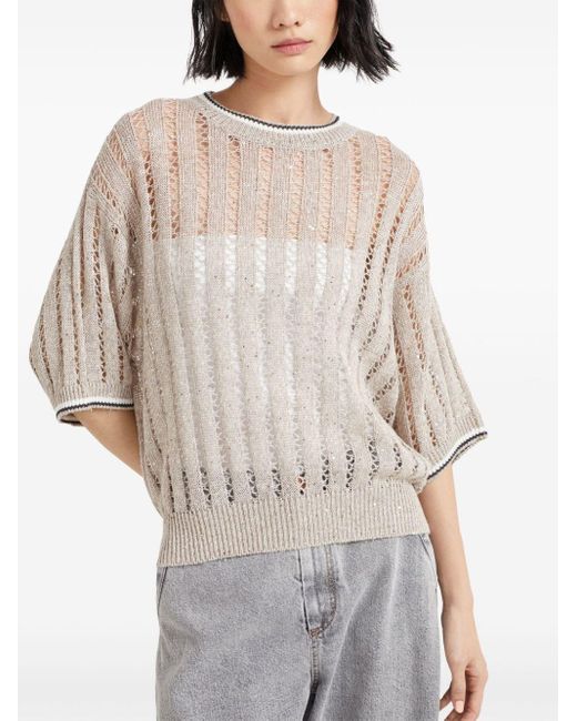 Maglione Dazzling di Brunello Cucinelli in Natural