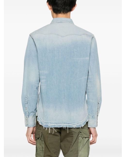 Camicia denim con applicazione di Polo Ralph Lauren in Blue da Uomo