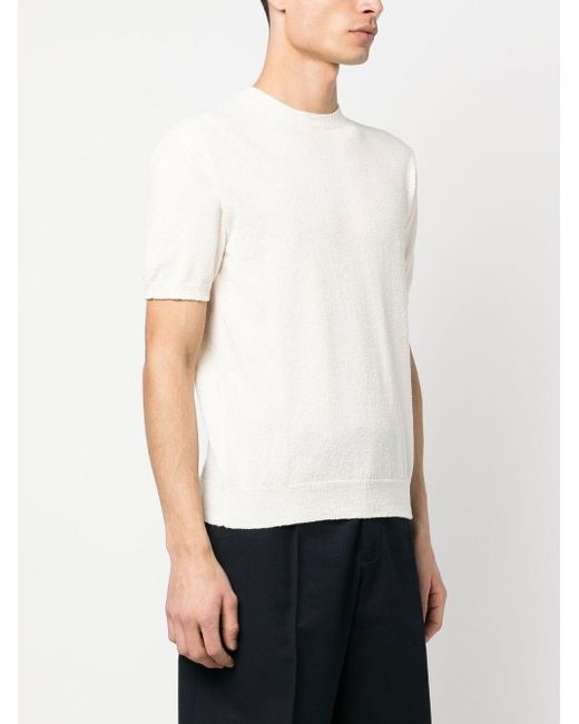 Maglione Girocollo A Maniche Corte di Drumohr in White da Uomo