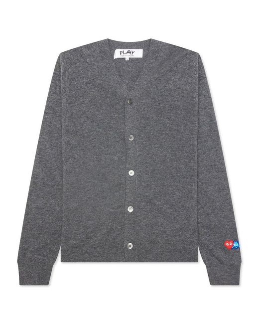 COMME DES GARÇONS PLAY Gray X The Artist Invader Button Cardigan for men