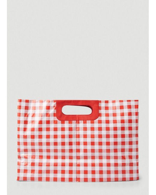 PROTOTYPES Check Pattern Tote Bag in Red | Lyst