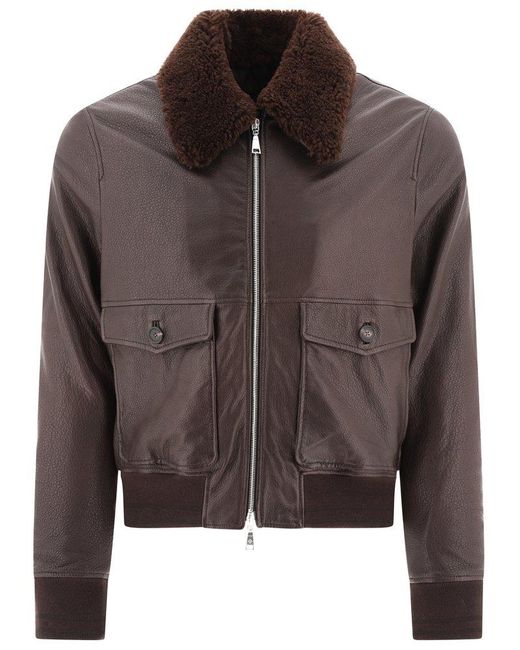 Tagliatore Brown "jordan" Leather Jacket for men