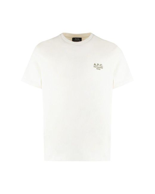 A.P.C. White Raymond Cotton Crew-neck T-shirt for men