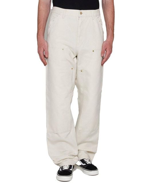 Carhartt White Double Knee Logo Patch Jeans for men