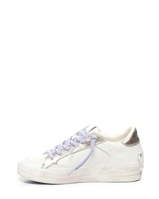 Crime London White Sk8 Deluxe Vintage Wedge Sneakers