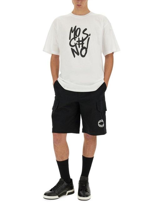 Moschino White T-Shirt With Logo for men