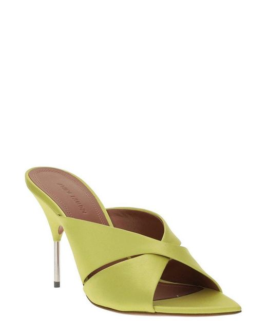 AMINA MUADDI Yellow Samantha Crossed Slippers